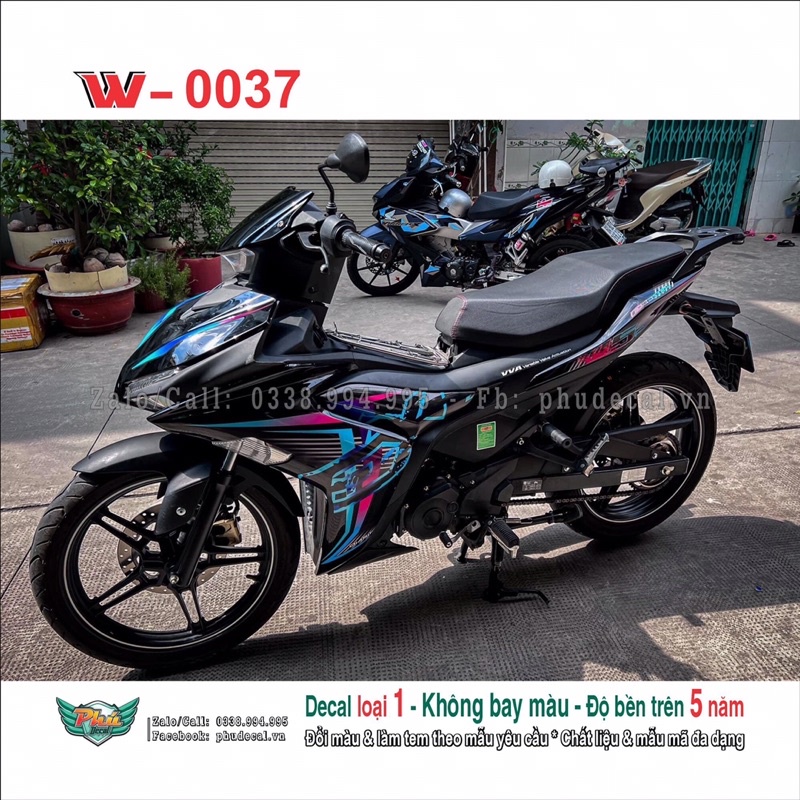 Tem rời Exciter 155 đen 7 màu
