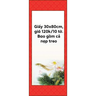 Combo 10 Giấy viết thư pháp 30x85cm cả nẹp treo