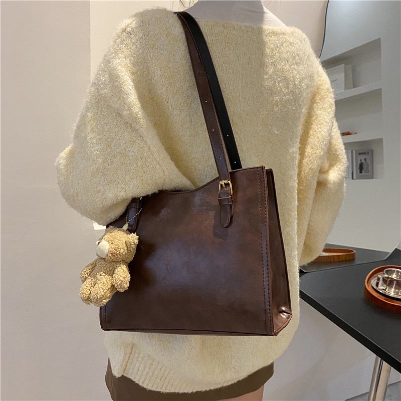 Túi Tote Đeo Vai Thời Trang Mùa Thu 2022 Phong Cách retro Dành Cho Nữ