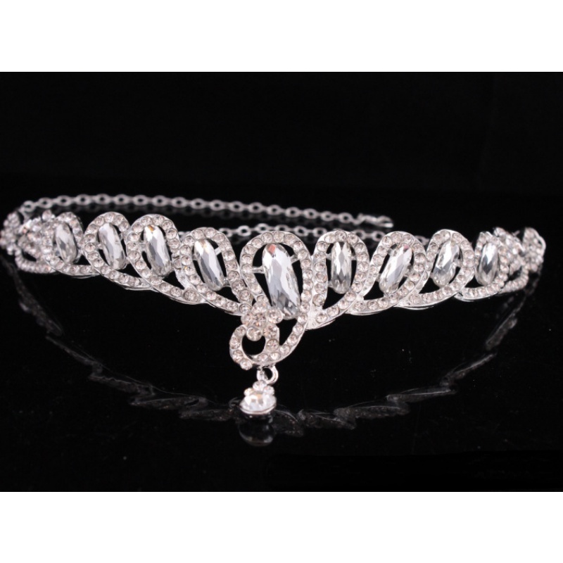 Mặt Dây Chuyền Hợp Kim Hình Vương Miện Đính Đá Sang Trọng Phong Cách Hàn Quốc