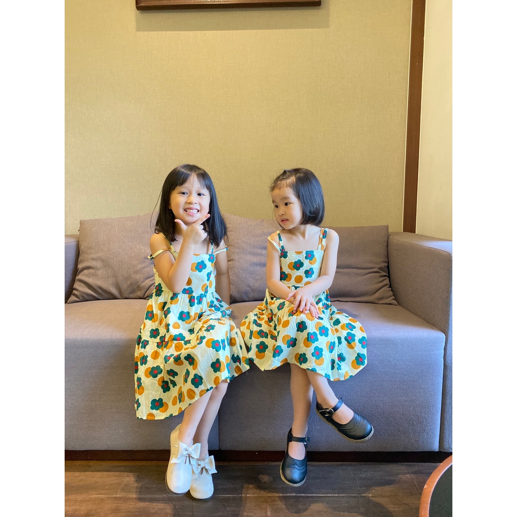 Đầm Maxi Đi Biển Kèm Mũ Cho Bé Style Hàn Quốc NIAKI - TT49