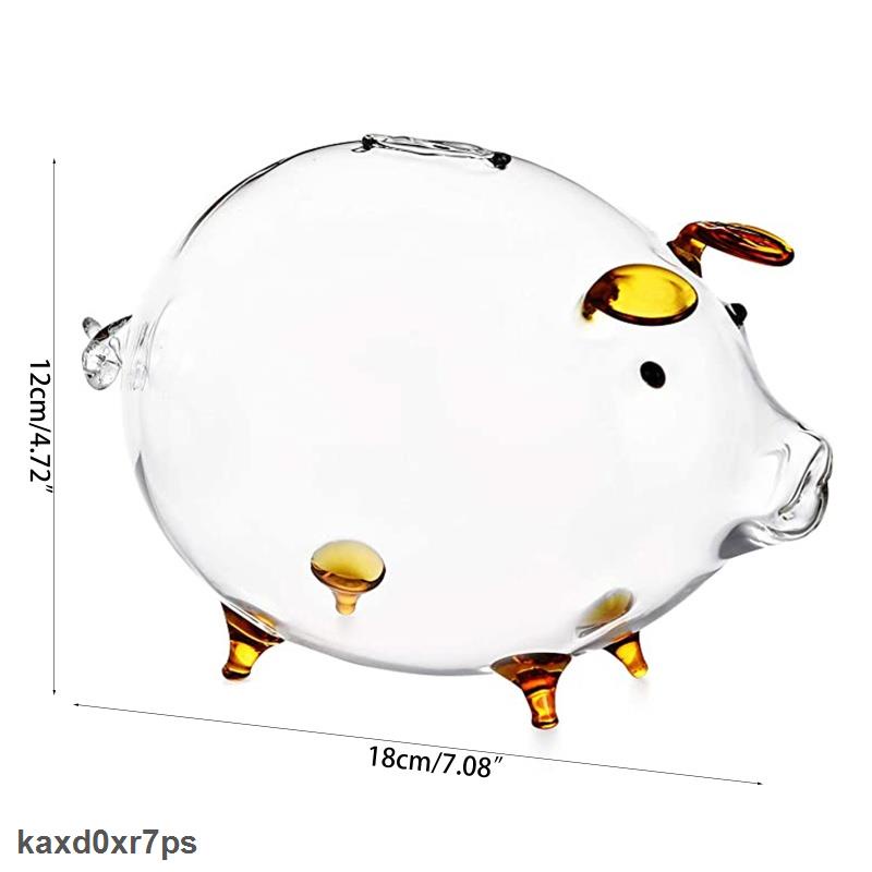 Bảo Hành 1 năm Heo đất tiết kiệm làm từ thủy tinh trong suốt dễ thương tiện lợi