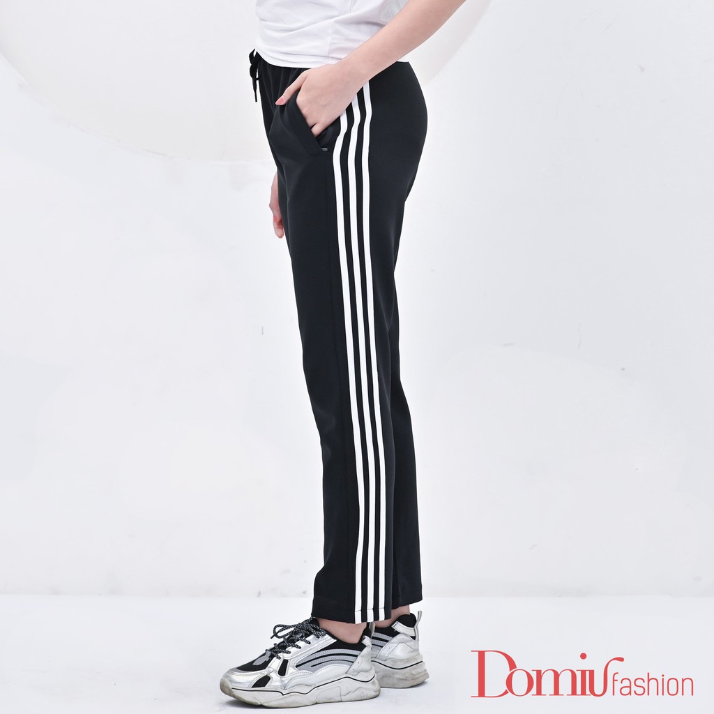 Quần thể thao unisex DOMIU 3 sọc ống đứng dày dặn