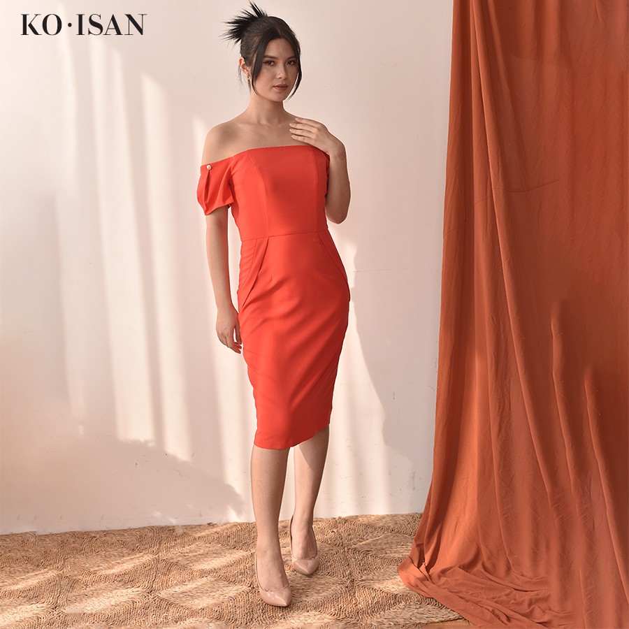 Đầm trễ vai đính hạt KO-ISAN