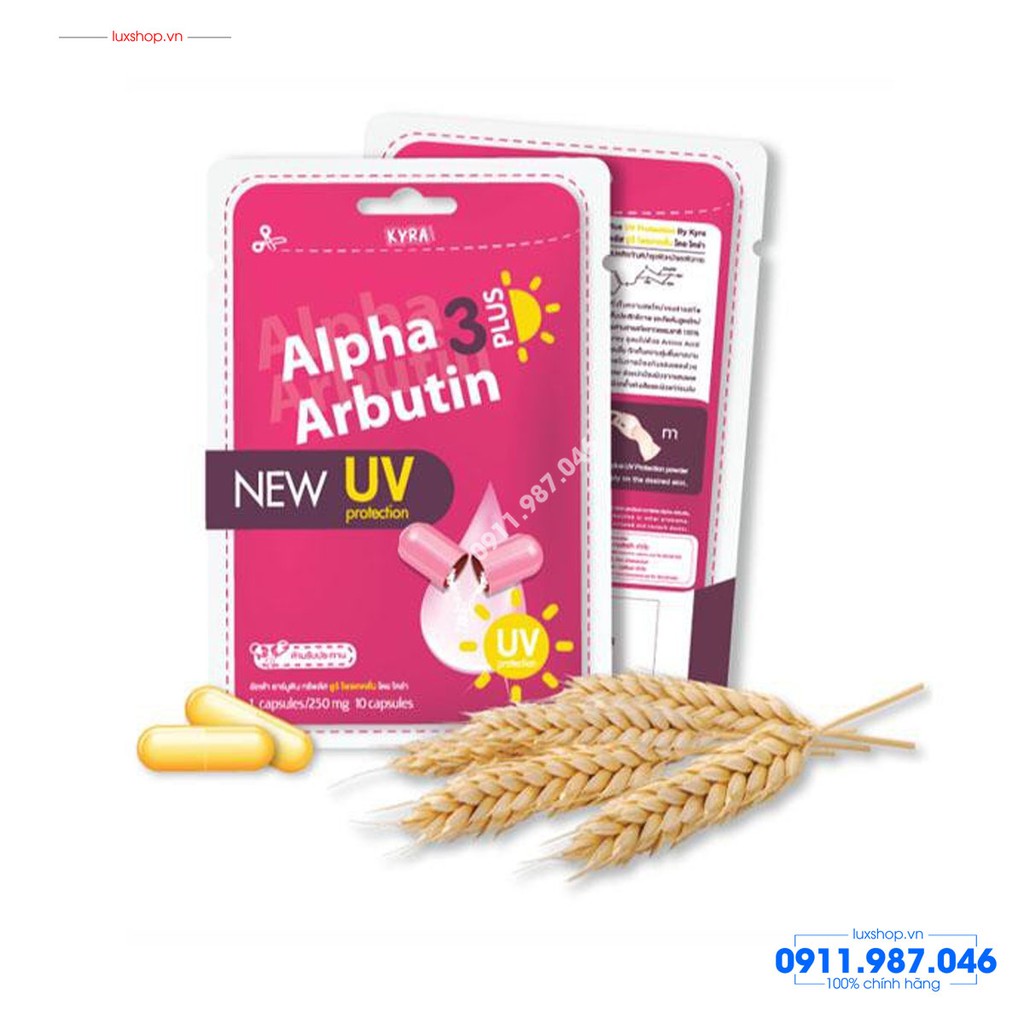 Viên Kích Trắng Alpha Arbutin 3 Plus mẫu mới 10 viên [Ban Ngày]