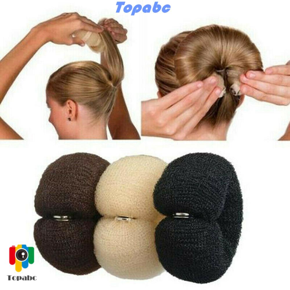 📞TOP💻 Beauty Hair Styling Tools Girls Women Donut Hair Curler Cute DIY Fashion Hairstyle Hair Bun/Multicolor