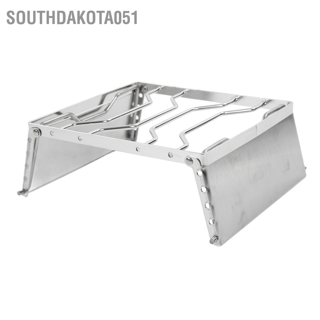 Southdakota051 Lò nướng thịt nhỏ bằng thép không gỉ có thể gập lại được lò với màn chắn gió cho sân vườn