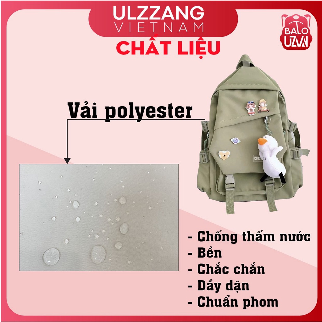 Balo nữ đi học thời trang Ulzzang Hàn Quốc, cặp sách đẹp hàng cao cấp dễ thương, túi xách học sinh chống nước.