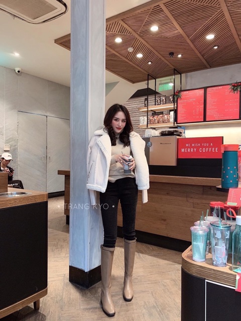 Áo khoác da lộn lót lông vẫn sang chảnh mãi | BigBuy360 - bigbuy360.vn