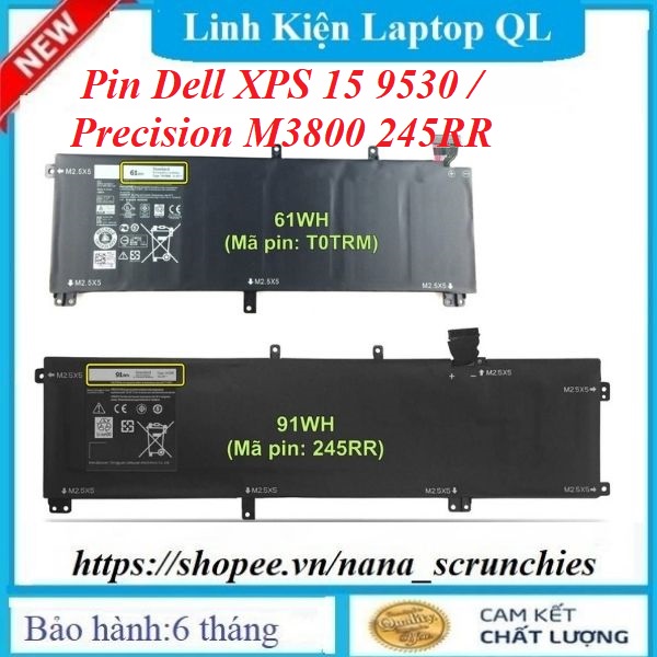 Pin Laptop Dell XPS 15 9530 P31F Precision M3800 245RR T0TRM H76M