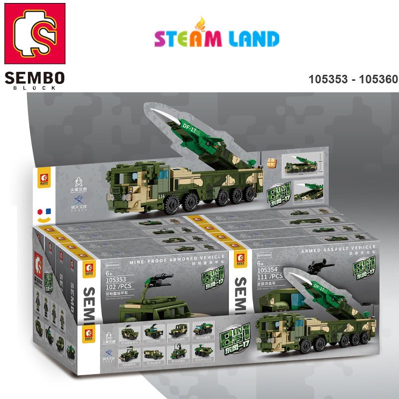 Đồ Chơi Lắp Ráp Xe Bọc Thép Chống Mìn – SEMBO 105353 -Steamtoys