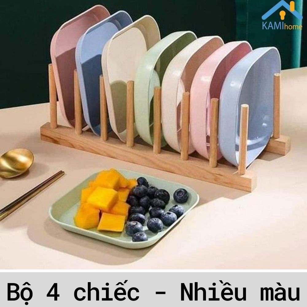 Đĩa lúa mạch  đựng đồ ăn vặt trái cây gia vị màu pastel mã 20086