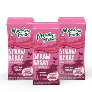 1 lốc 3 hộp sữa meadow fresh dâu 200ml