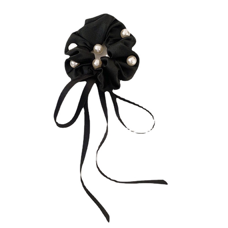 Đồ cột tóc scunchies màu đen phong cách Hàn Quốc