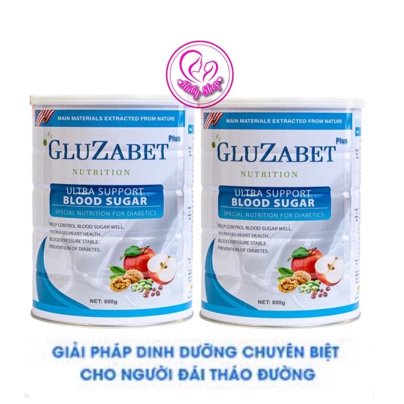 Combo 2 hộp 800g sữa tiểu đường Gluzabet chính hãng date mới
