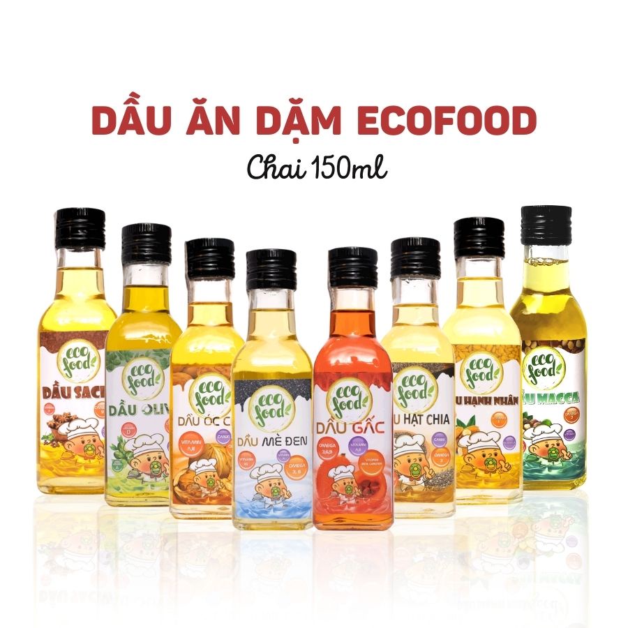 Trọn bộ Dầu ăn dặm cho bé Ecofood cho trẻ trên 6 tháng tuổi tăng chiều cao,bổ não cho bé
