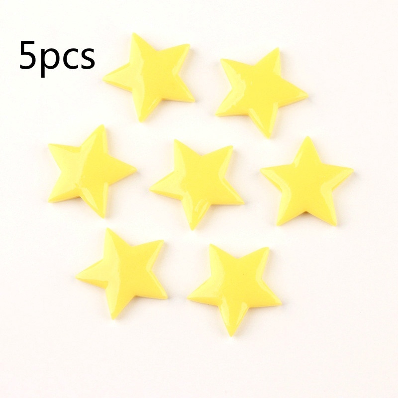 Set 5 miếng nhựa resin phẳng trang trí hình ngôi sao 5 cánh xinh xắn