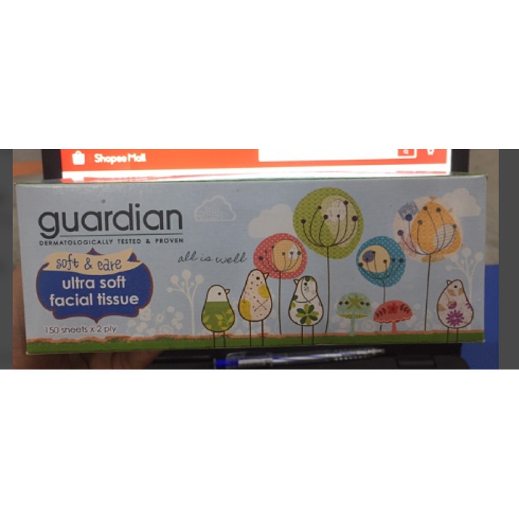 Giấy lau mặt khô Guardian không hương 150 tờ x 2 lớp