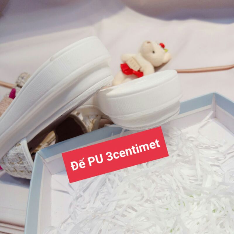 Dép Nữ Quai Hậu Nhún Ngang Xếp Li Cực Xinh Đế PU Cao 3-5P Tôn Dáng Siêu Nhẹ Êm Chân