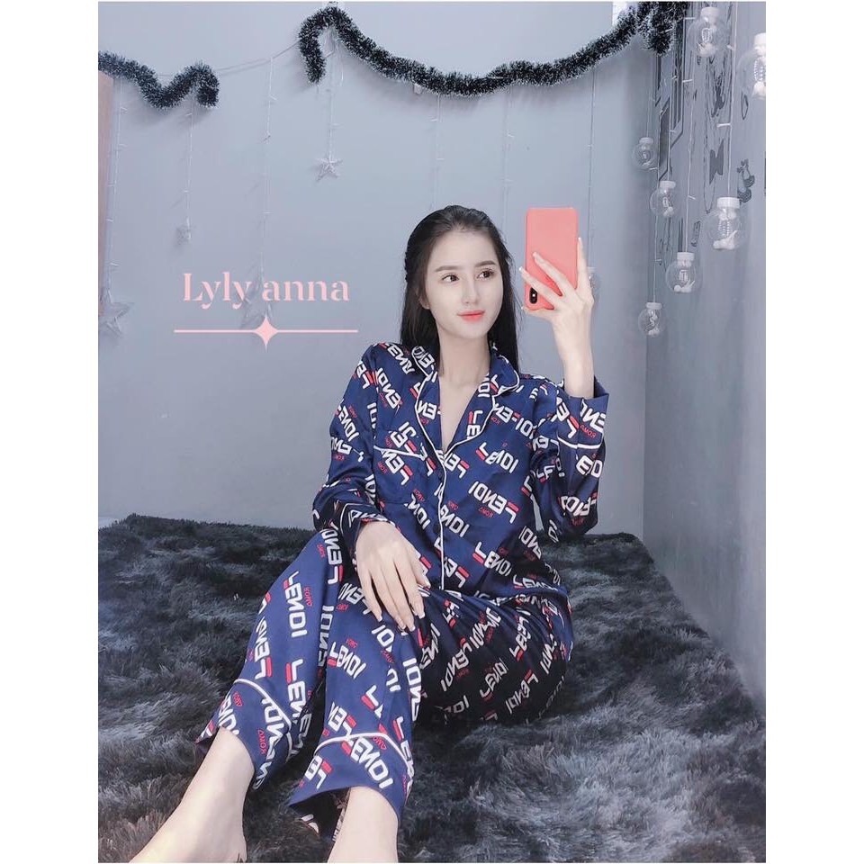 Set Đồ Bộ Pizama Ngủ Pijama Nữ Lụa Satin Cao Cấp Phối Tay Dài Quần Dài Độc Đáo Siêu Sang (Kèm Hình Thật) | BigBuy360 - bigbuy360.vn