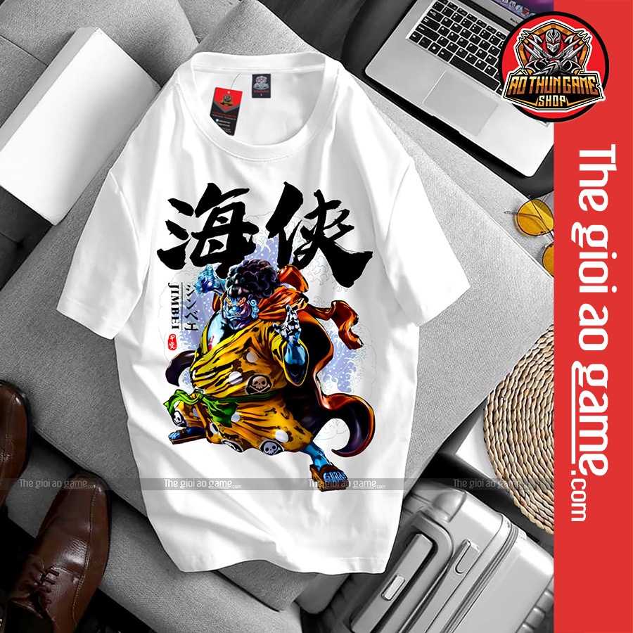 Áo one piece jinbe T01 nam nữ Áo thun one piece luffy trắng đen form rộng unisex cotton co giãn thoáng mát TGAG