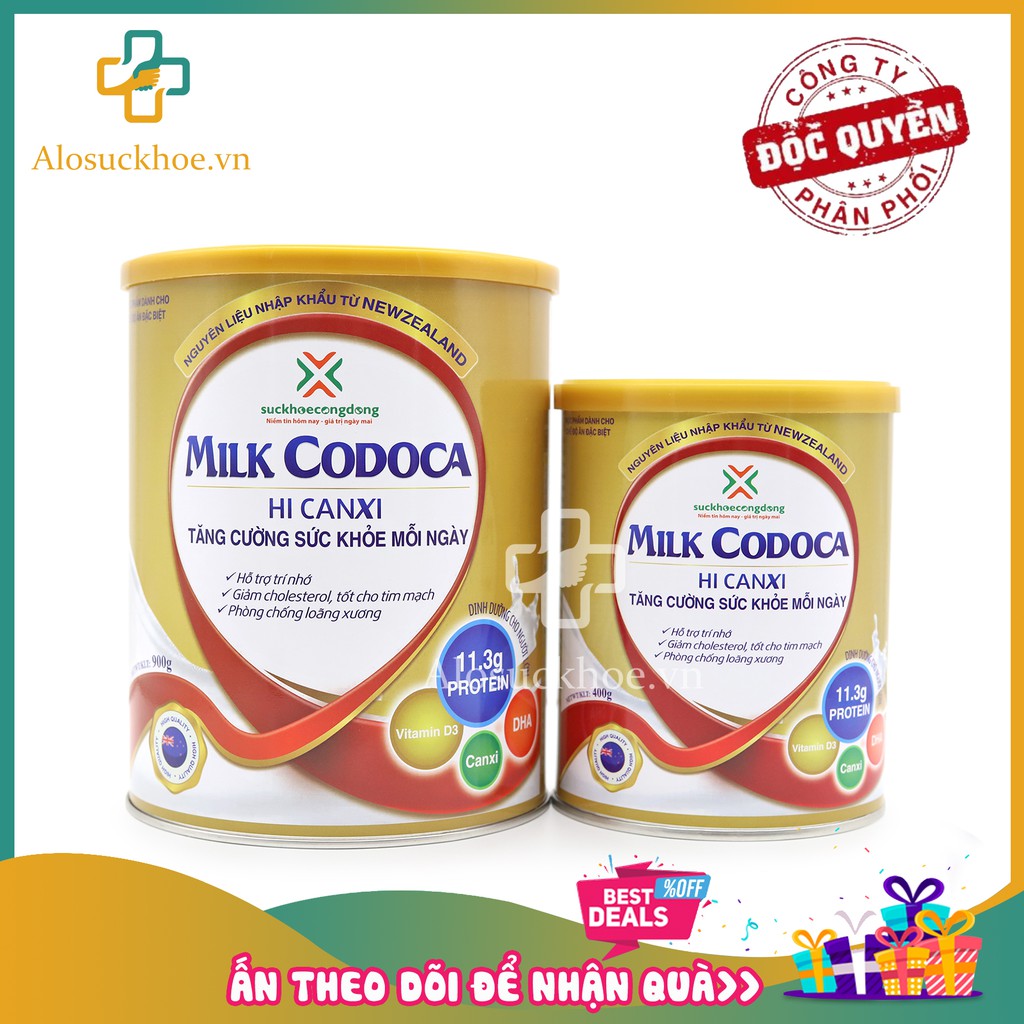 [CHÍNH HÃNG] Milk Codoca Hi Canxi 900g - Sữa tốt cho tim mạch và phòng chống loãng xương