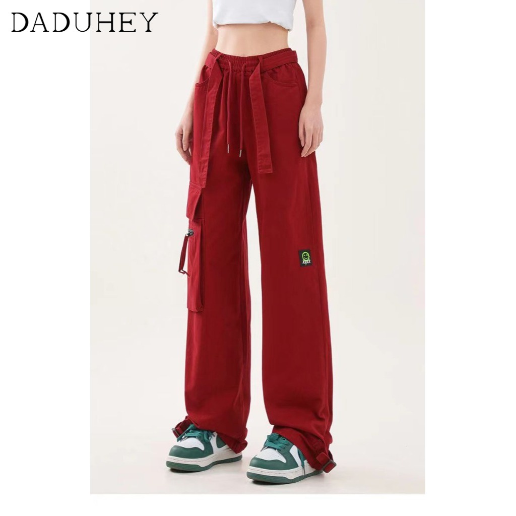 DaDuHey Men's and Women's Summer 2022 New Trendy Retro Straight Casual Pants Ins Hong Kong Style Fashion and Handsome All-Match Loose Cargo Pants