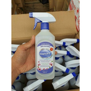 DUNG DỊCH RỬA TAY KHÁNG KHUẦN HAPICARE HƯƠNG NƯỚC HOA BÌNH XỊT 500ML