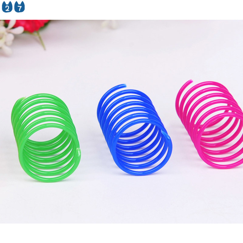 Set 4 Dây Lò Xo Đồ Chơi Bằng Nhựa Nhiều Màu Dành Cho Mèo Cưng 27