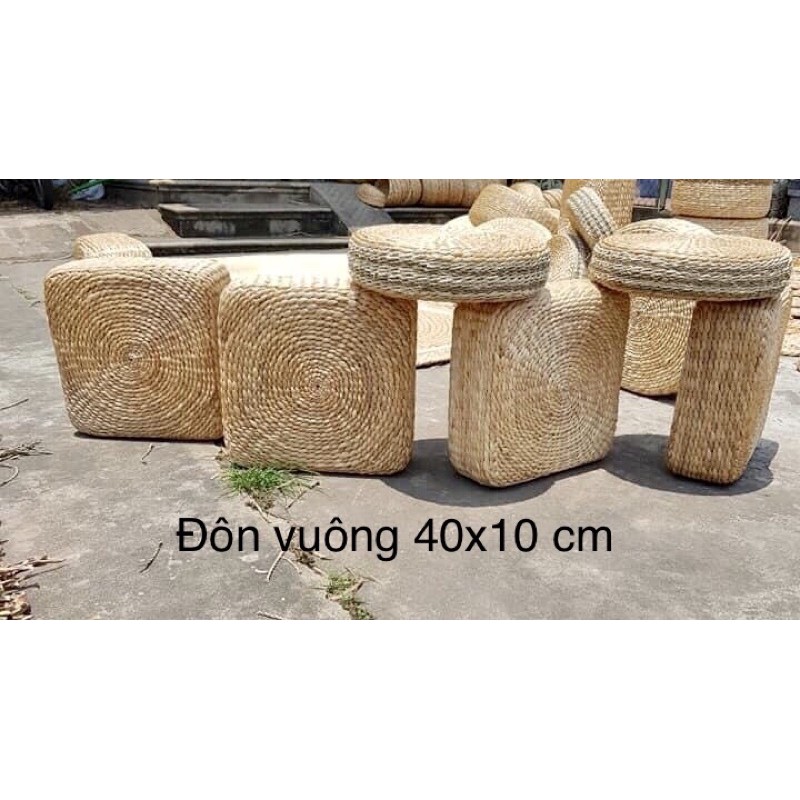 Đôn ngồi thư giãn bằng lục bình tự nhiên vuông, tròn nhiều size