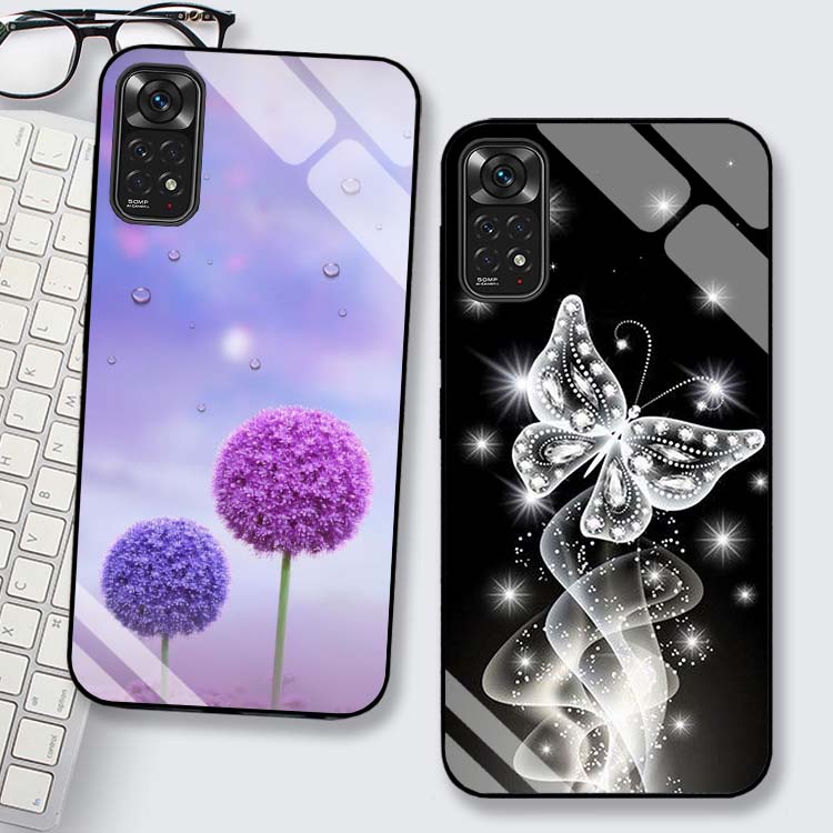 Ốp Lưng Xiaomi Redmi Note 11S, Note 11 4G, Note 11 5G, Note 11 Pro Mặt kính cường lực Cao Cấp, Sang Trọng
