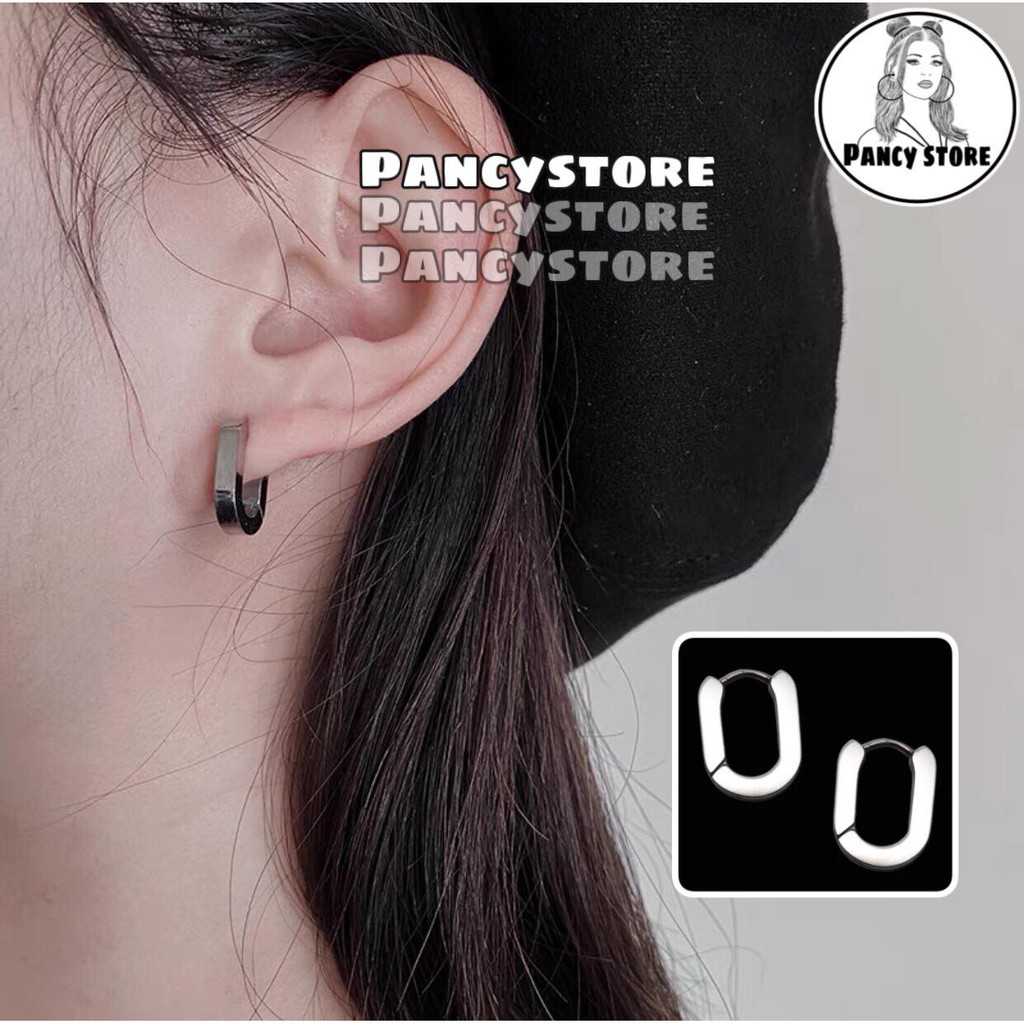 khuyên tai titan chữ U đai dày không gỉ