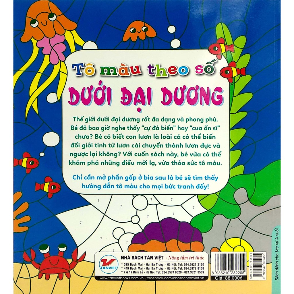 Sách - Phát Triển Khả Năng Sáng Tạo Cho Trẻ: Tô Màu Theo Số - Dưới Đại Dương