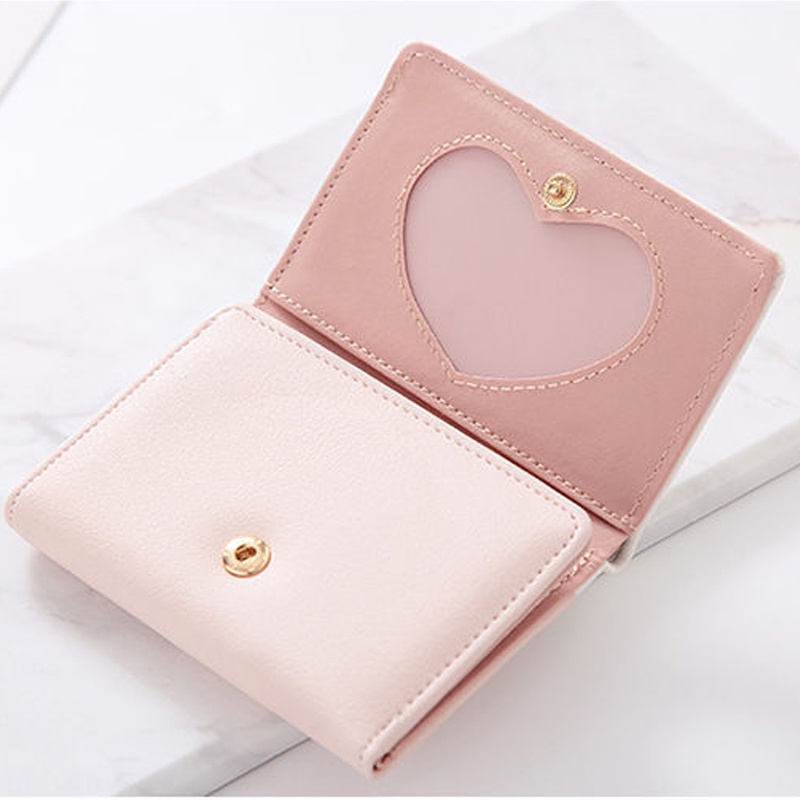 Ví bóp nữ mini ngắn cầm tay gấp 3 nhỏ gọn nhiều ngăn đựng thẻ tiện dụng phong cách Hàn Quốc đính chú voi cute đẹp VN002