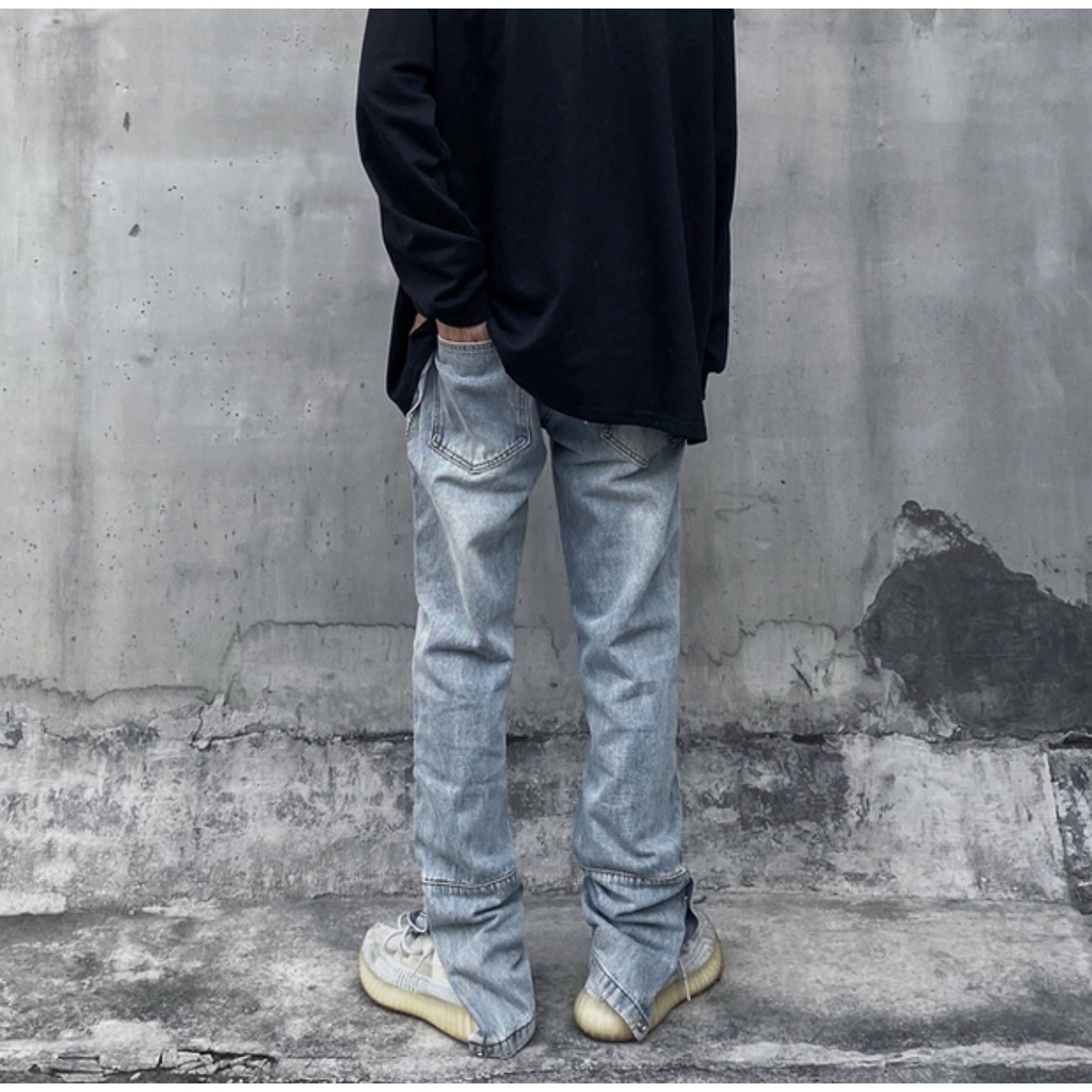 Quần jean baggy nam nữ FOG sixth quần jeans ống suông màu xanh unisex Kun Shop