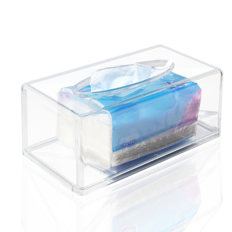 Giá Đỡ Khăn Giấy Bằng Acrylic Trong Suốt Hình Chữ Nhật