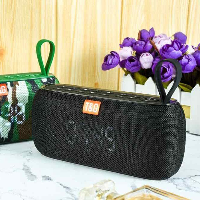 Loa Bluetooth Nghe Nhạc Để Bàn TG177 Mặt Đồng Hồ Hiển Thị Giờ Báo Thức Đài FM – Loa Bass Ấm