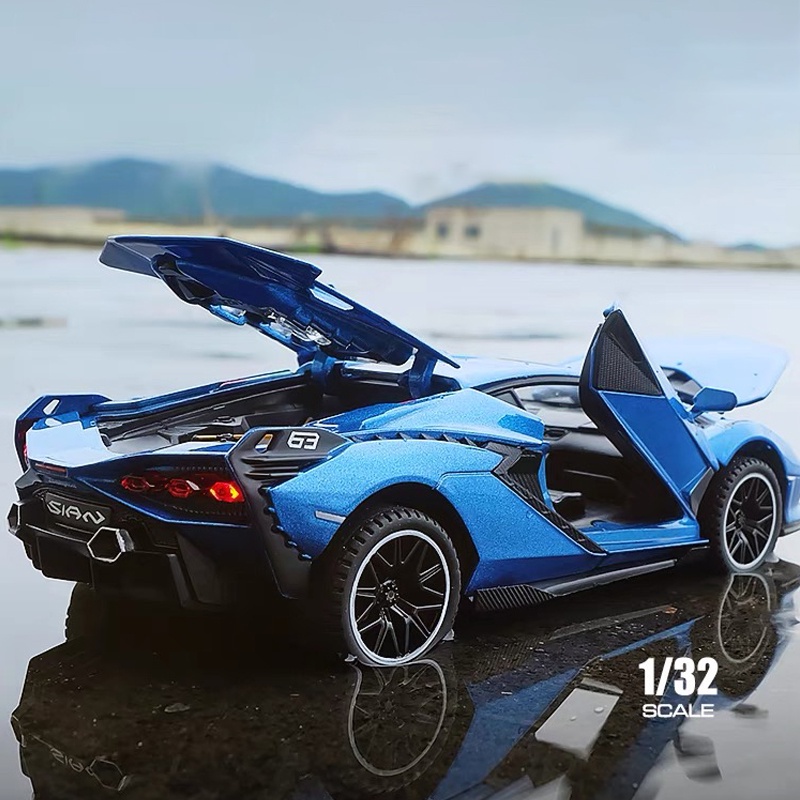 Mô Hình Xe Hơi Lamborghini Sian Tỉ Lệ 1: 32 Bằng Hợp Kim Có Đèn Và Nhạc