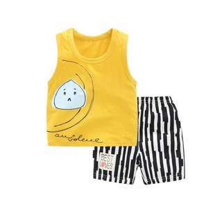 Bộ ba lỗ cotton xuất Hàn bé trai