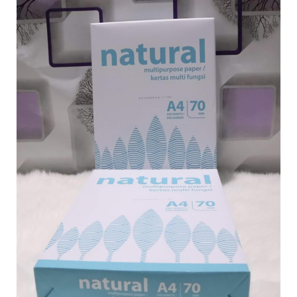 Giấy A4 Natural 70gsm ( 5 Ream/ thùng)