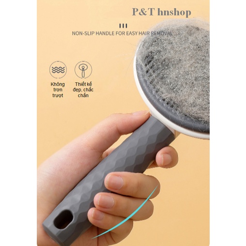 Lược Chải Lông Chó Mèo, Làm Sạch Lông Thú Cưng Có Nút Ấn Làm Sạch