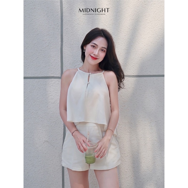 Đồ ngủ mặc nhà Set yếm Gấm - Midnight Sleepwear