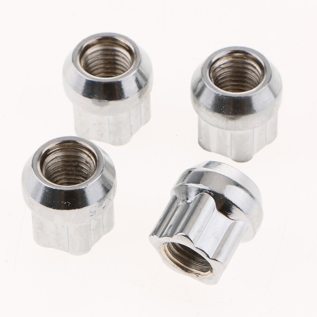 Anti-theft Nuts M12x1.5mm Wheel Lock Nuts Silver Nuts for Toyata,Honda,KIA