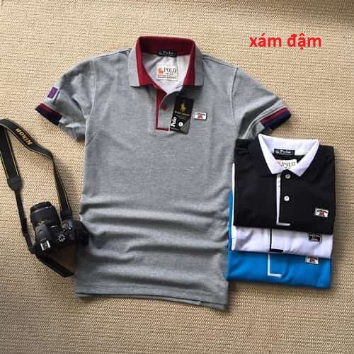 Áo thun nam màu đen phối phiền trắng tay ngắn vải dày mát - áo phông nam | BigBuy360 - bigbuy360.vn