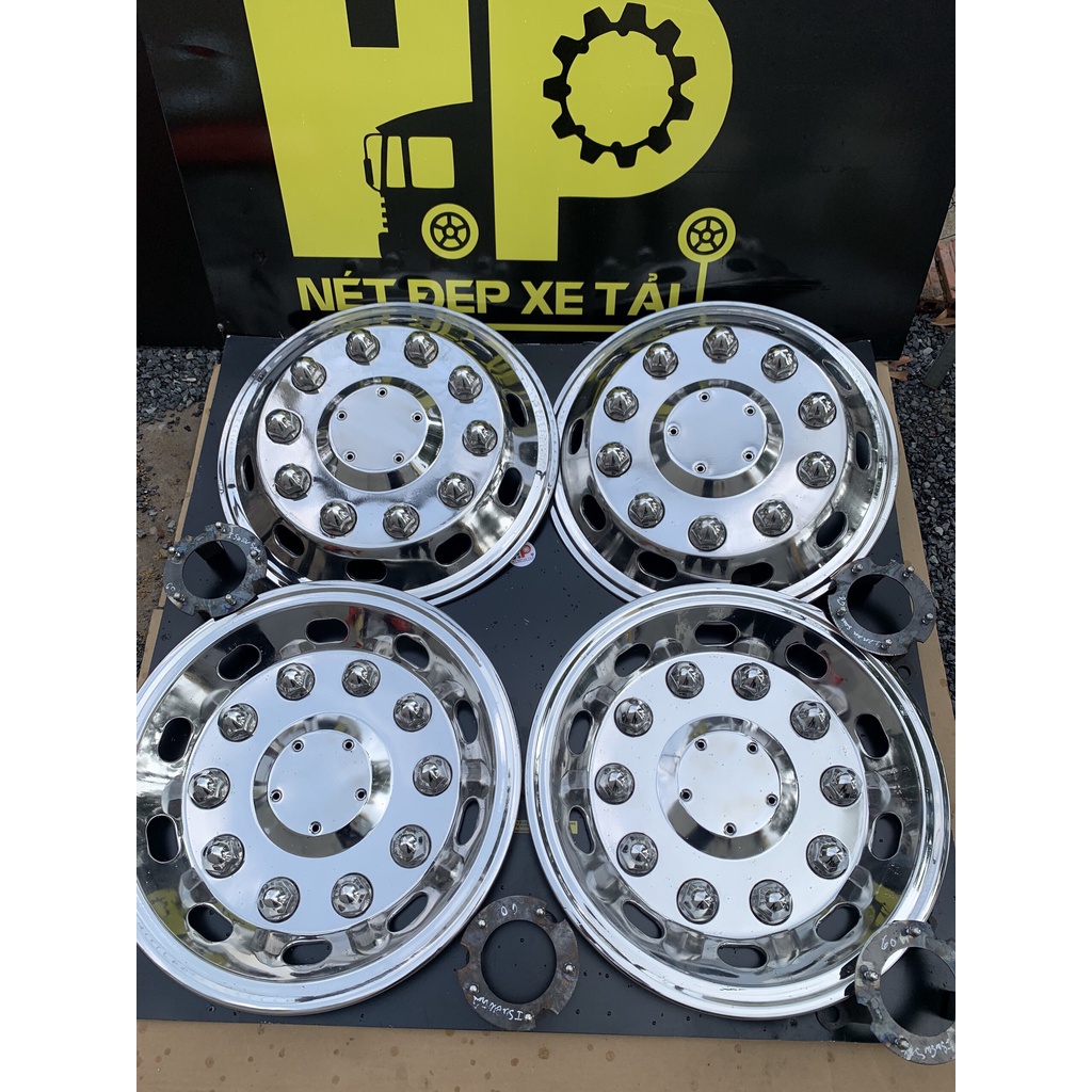 Ốp Mâm Inox Xe Tải LỚN TỪ 9-15 TẤN, 3 CHÂN,4 CHÂN,CONTAINER Phụ  kiện xe  hơi  xe  tải