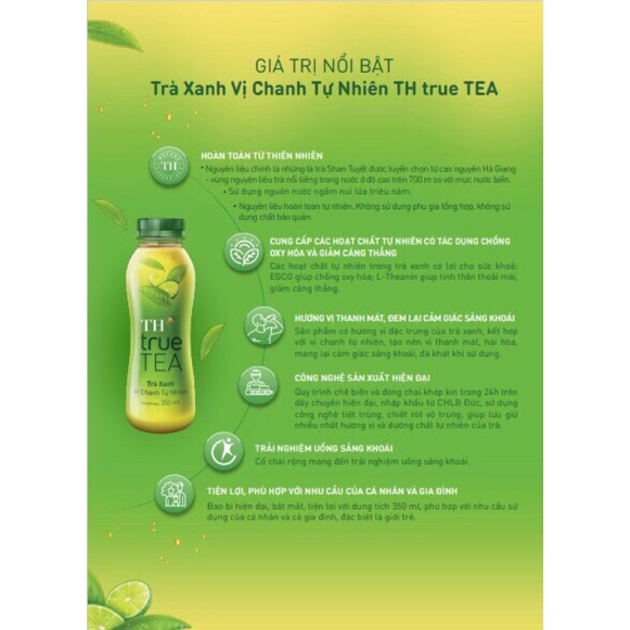 TH TRUE TEA trà xanh vị chanh/trà ô long (lốc 6 chai x 350ml) | WebRaoVat - webraovat.net.vn