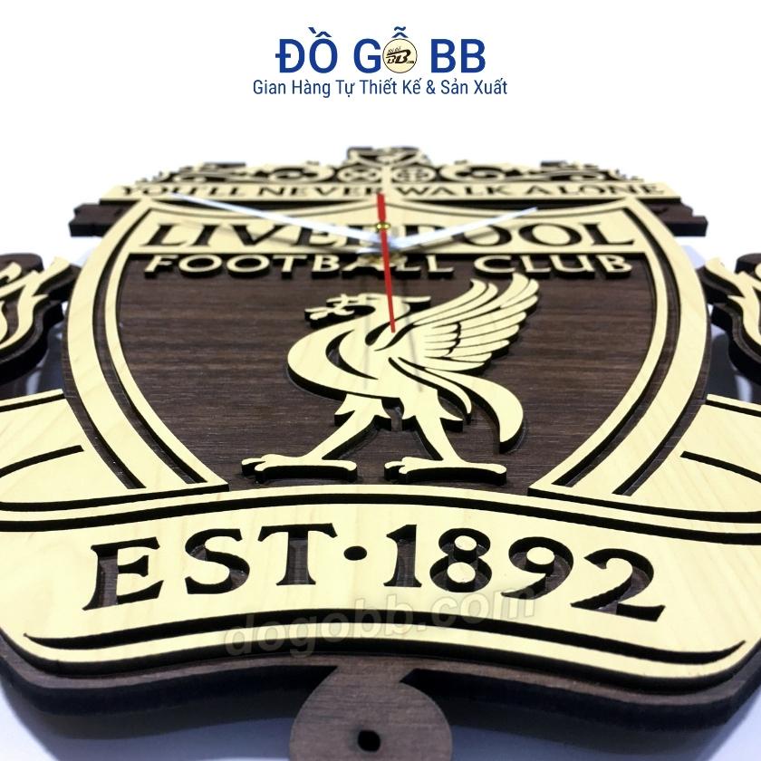 Đồng hồ tranh logo LIVERPOOL LIVER treo tường decor bóng đá gỗ làm quà tặng sinh nhật nam bạn trai chồng -Đồ Gỗ BB
