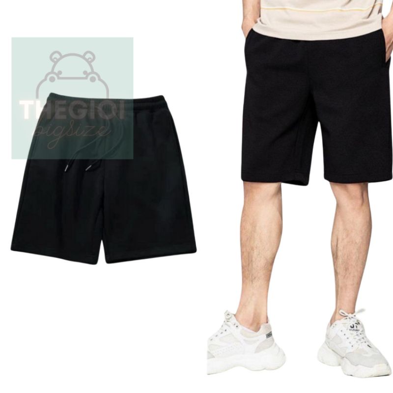 Quần short nam nữ thun nỉ cotton unisex 40kg - 95kg