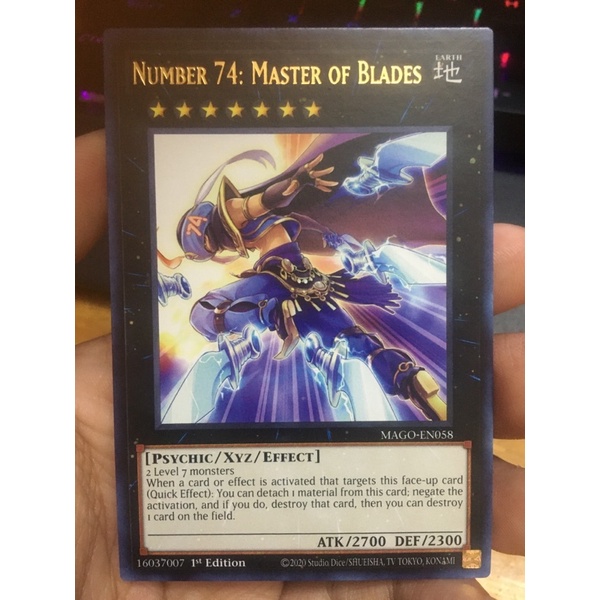 Thẻ bài Yugioh Number 74 : Master of Blades - Gold Letter Rare