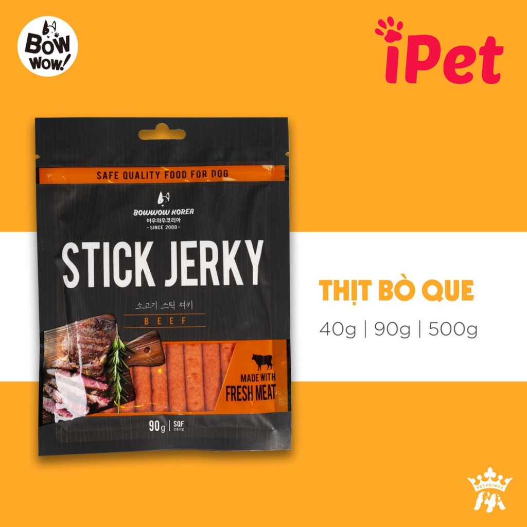 Bánh Snack Thưởng Cho Chó Thịt Bò Cừu Que Bow Wow - iPet Shop